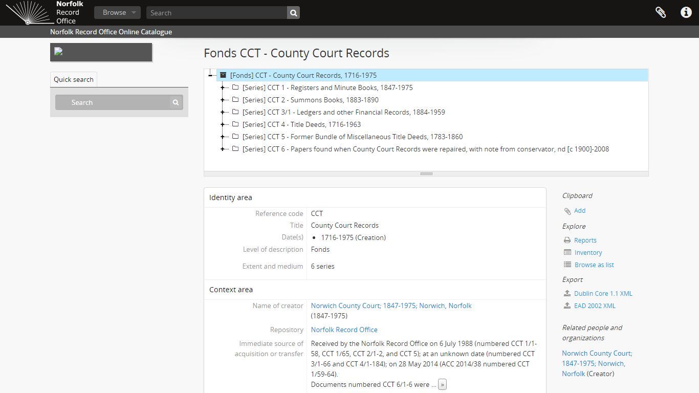 County Court Records - Norfolk Record Office Online Catalogue